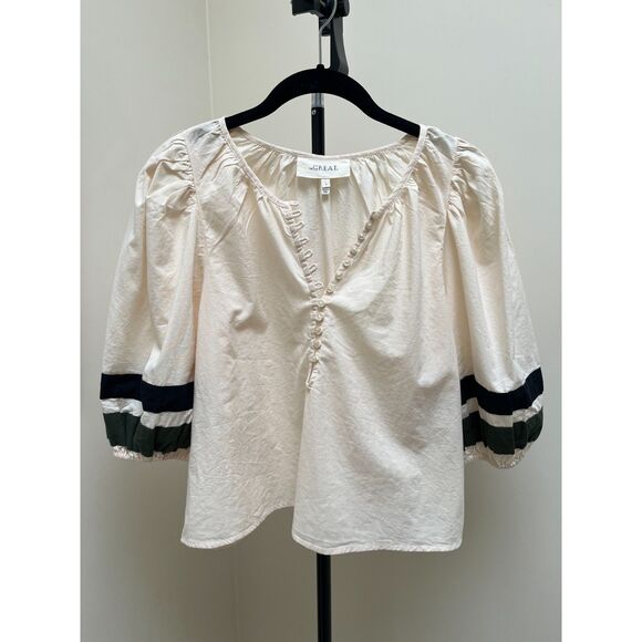 The Great. The Vignette Top - Small Cream Blouse SIZE 1 - Picture 2 of 7